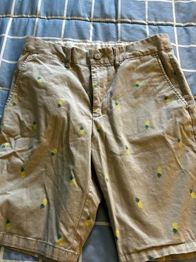 Old Navy Khaki Pineapple-Print Flat Front Shorts